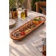 Ahşap İroko Kebap Sunum Tahtası Ayaklı 60 x 20 Cm.