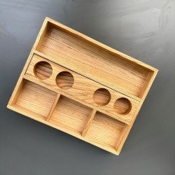 Ahşap Portatif Dört Bölmeli, Dört Sosluklu Sunum Kasası