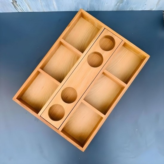 Ahşap Bölmeli 4 Sosluklu Tatlı Sunum Kasası Ahşap Bölmeli 4 Sosluklu Tatlı Sunum Kasası