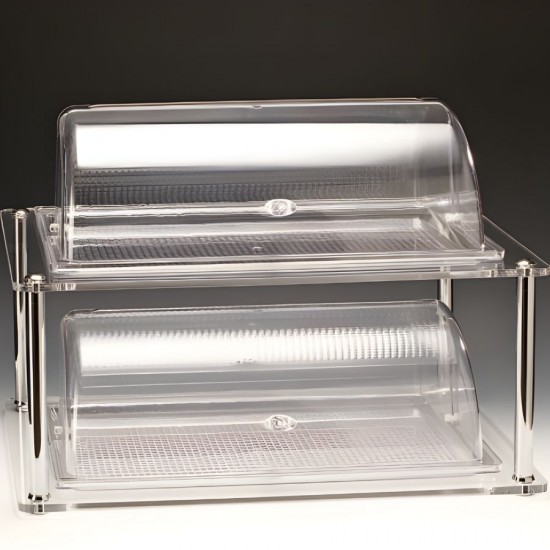 Zicco Akrilik Pasta Standı Roll Top Kapaklı 2 Katlı ZCP 220