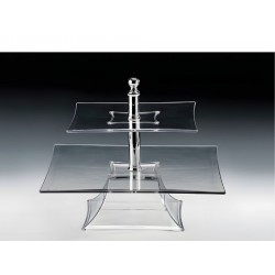 Zicco Polikarbon Siyah Çift Katlı Pasta Teşhir Standı (25-35 cm.) H: 29 cm.