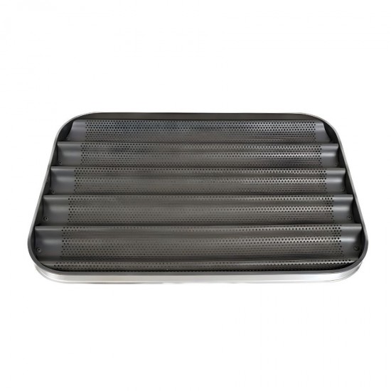 Almetal Alüminyum Baget Ekmek Tavası Delikli Teflon Kaplamalı 40x60 cm.