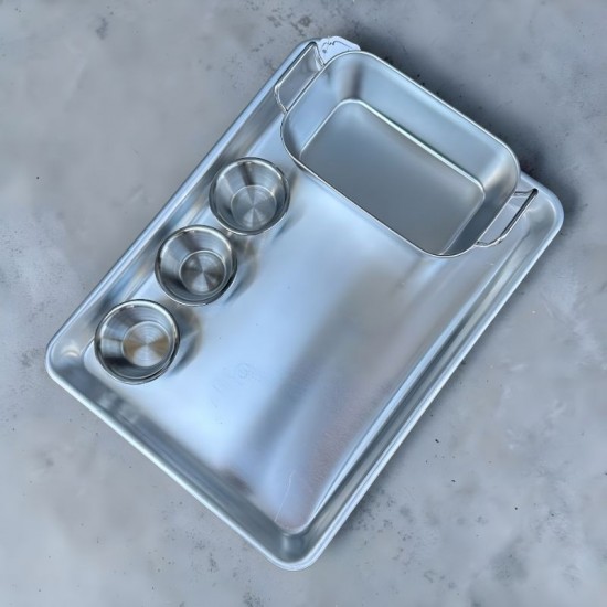Almetal Alüminyum Hamburger Servis Tepsisi 33 x 24 cm.