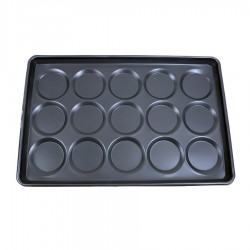 Almetal Alüminyum Hamburger Ekmek Tavası 49x74 cm. 15 Gözlü Teflon Kaplama (115 mm.)