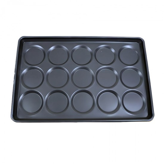 Almetal Alüminyum Hamburger Ekmek Tavası 80x100 cm. 35 Gözlü, Teflon Kaplama (125 mm.)