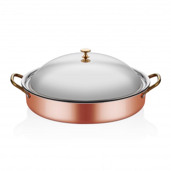Altınbaşak Multi Metal Bakır Oval Derin Tava 25 x 17 cm + Kapak - A 101OC 25K