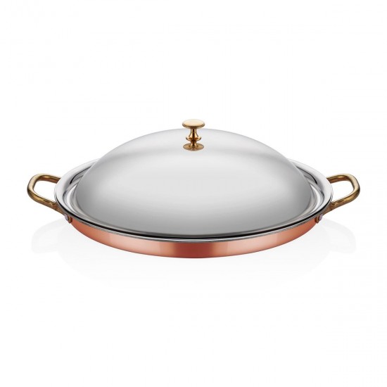 Altınbaşak Multi Metal Bakır Oval Sığ Omlet Tava + Kapak - A 101OS 25K