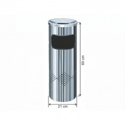 Arı Metal 1208 Paslanmaz Delikli Küllüklü Çöp Kovası 20 Lt