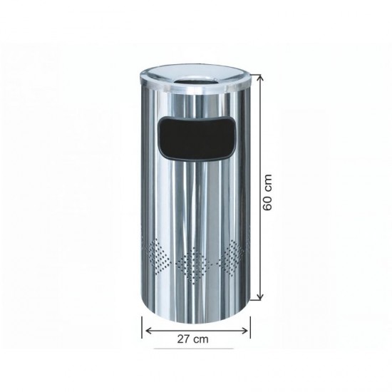 Arı Metal 1209 Paslanmaz Delikli Küllüklü Çöp Kovası 34 Lt