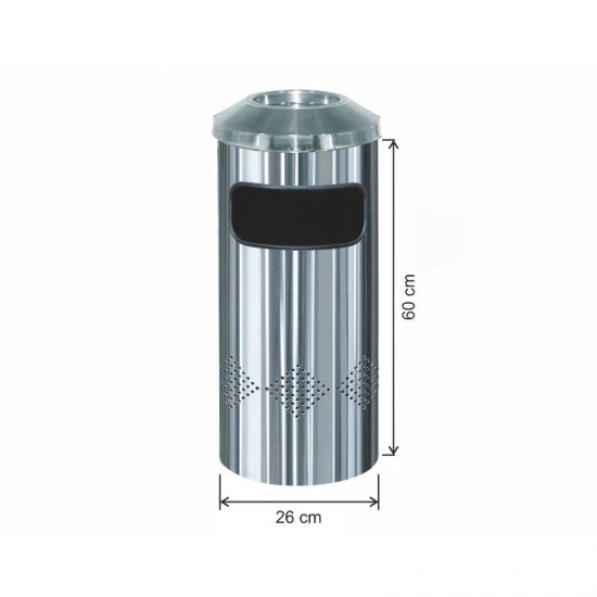 Arı Metal 1212 Paslanmaz Delikli Küllüklü Çöp Kovası 34 Lt