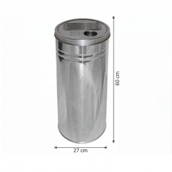 Arı Metal Paslanmaz Kolon Küllüklü Çöp Kovası 34 Lt