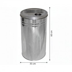 Arı Metal Paslanmaz Kolon Küllüklü Çöp Kovası