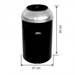 Arı Metal Kapaklı Siyah Lavabo Çöp Kovası 23 Lt.
