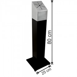 Arı Metal Dekoratif Ayaklı Kare Siyah Küllük 80 cm.