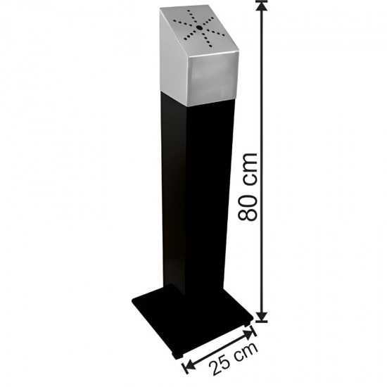 Arı Metal Dekoratif Ayaklı Kare Siyah Küllük 80 cm.