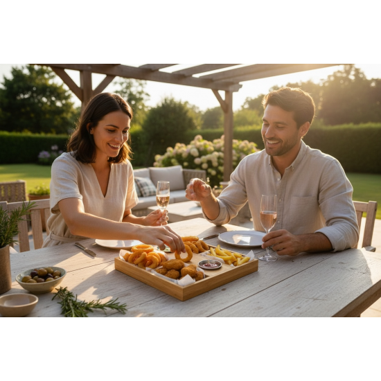 Ahşap Bölmeli 2 Sosluklu Atıştırma Kasası