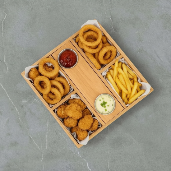 Ahşap Bölmeli 2 Sosluklu Atıştırma Kasası