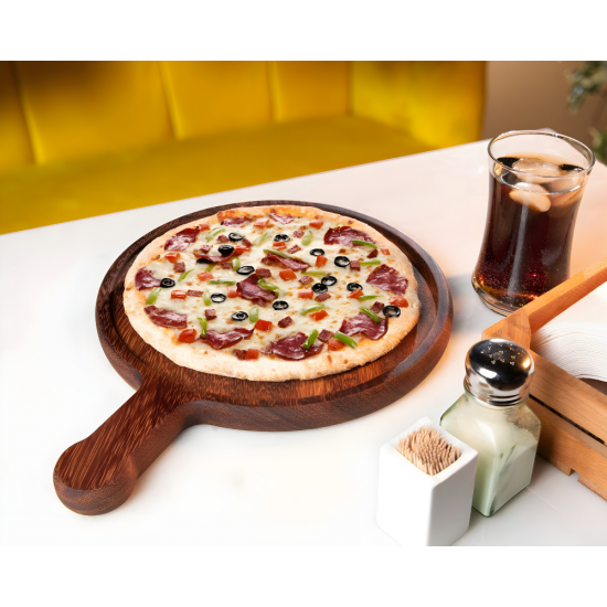 Ahşap İroko Pizza Sunum Tahtası 28 cm.