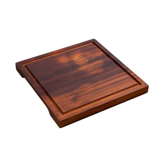 Ahşap İroko Kare Steak Tahtası 29 x 29 cm.