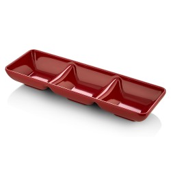 Atlas Melamin Kırmızı, Üçlü Kırılmaz Dikdörtgen Sosluk 26x9 Cm K747