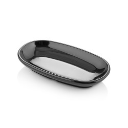 Atlas Melamin Siyah, Kırılmaz Oval Kayık Tabak 12 cm. - 337