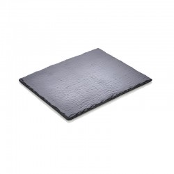 Atlas Melamin Taş Yüzey Teşhir Tabak Mat Siyah 30 x 30 cm.