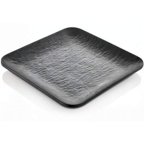 Atlasform Kare Melamin Servis Tabağı Mat Siyah 28 cm