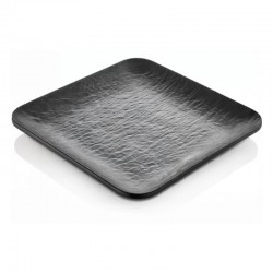 Atlasform Kare Melamin Servis Tabağı Mat Siyah 22 cm