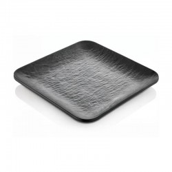 Atlasform Kare Melamin Tatlı Tabağı Mat Siyah 18 cm