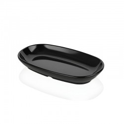 Atlasform Melamin Siyah Oval Kayık Tabak 19 x 11 cm. - 336S
