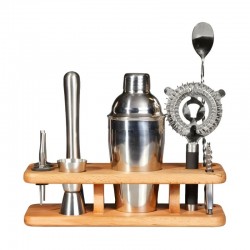 Biradlı Ahşap Standlı 7 Parça Bar Seti | GRV-1855