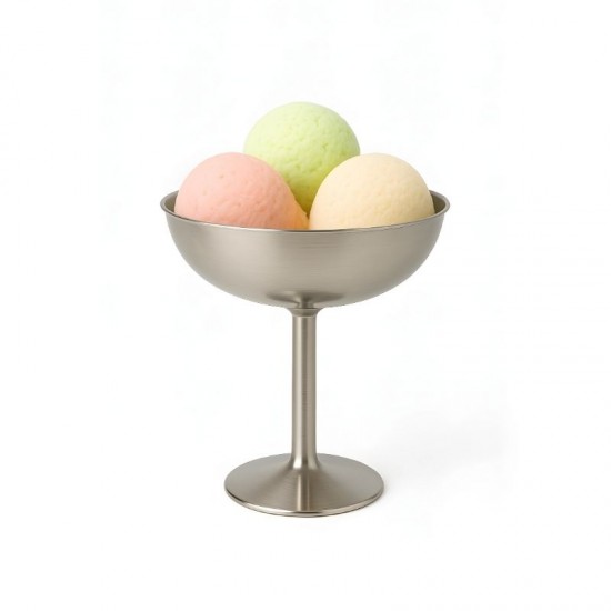 Biradlı Çelik Dondurma Kadehi 10 x 11 cm. - GRV-ÇD-01