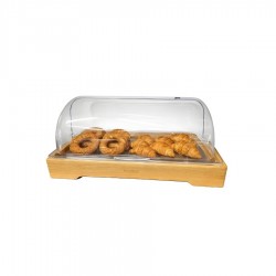Biradlı Roll Top Kapaklı Ahşap Teşhir Standı 35x29 cm.