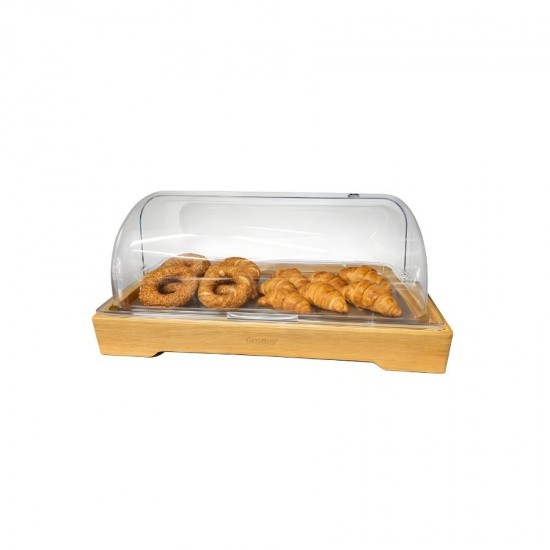 Biradlı Roll Top Kapaklı Ahşap Teşhir Standı 35x29 cm.