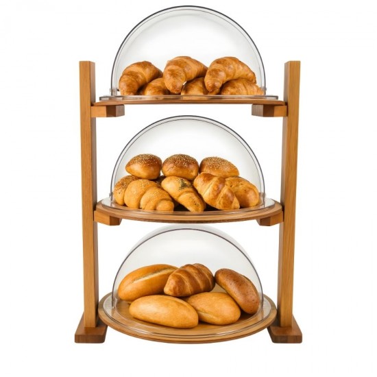 Groovy Roll Top Kapaklı 3 Katlı Ahşap Teşhir Standı