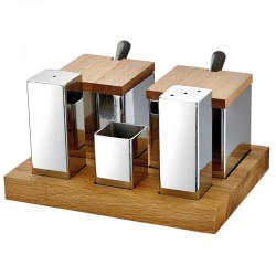 Biradlı Beşli Kare Tuzluk Baharatlık Takımı - GRV-48