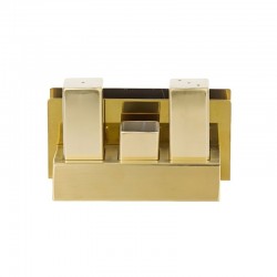 Biradlı Peçetelikli Kare Çelik Tuzluk Takımı Altın | GRV-105-P-ALTIN