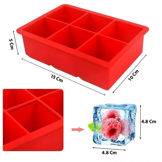 Biradlı Altılı Kare Silikon Buz Kalıbı - GRV-001 Biradlı Altılı Kare Silikon Buz Kalıbı - GRV-001