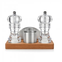 BİRADLI 4'LÜ AKRİLİK MENAJ SET (AHŞAP STANDLI)