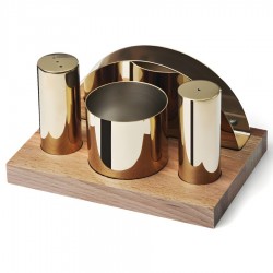 Biradlı Dörtlü Tuzluk-Peçetelik Takımı (ALTIN)