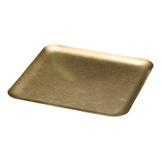 Groovy Açık Büfe Retro Kare Sunum Tabağı 19 cm. Gold