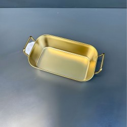 Çelik Sunum Kase Dikdörtgen Gold