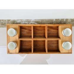 Ahşap Bölmeli Tatlı Sunum Kasası 23 x 50 cm 