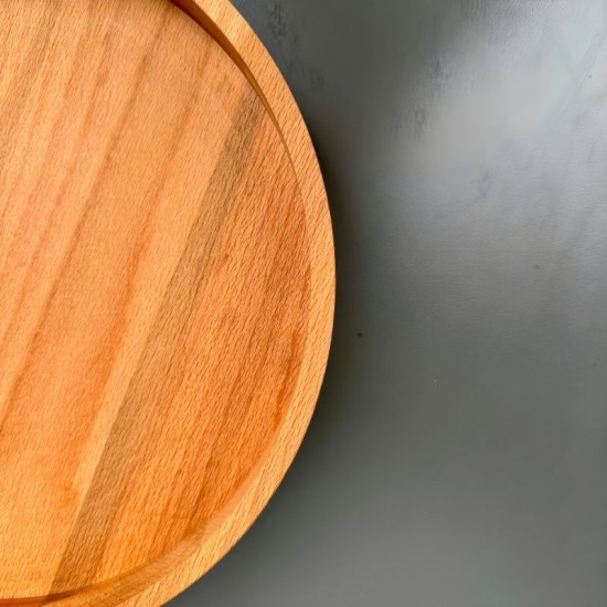 Ahşap Sunum Tepsisi Yuvarlak 33 cm.