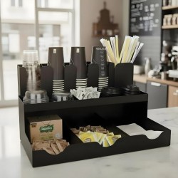 Tezgah Üstü 13 Bölmeli Barista İstasyonu | Çay, Kahve ve Self Servis Organizeri