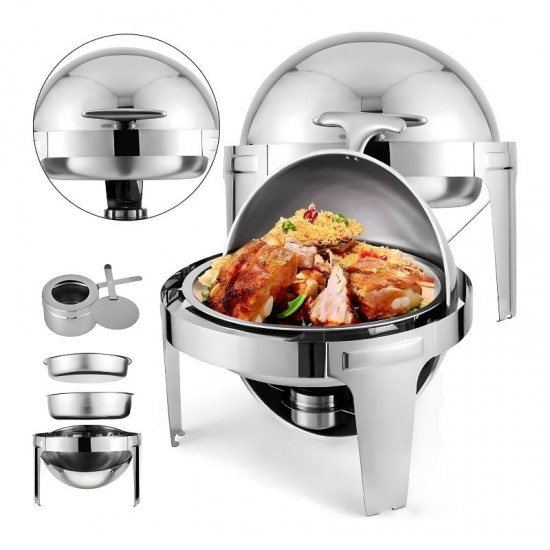 Epinox Chafing Dish Roll Top Yuvarlak 6 Lt. - CDC-6 Epinox Chafing Dish Roll Top Yuvarlak 6 Lt. - CDC-6