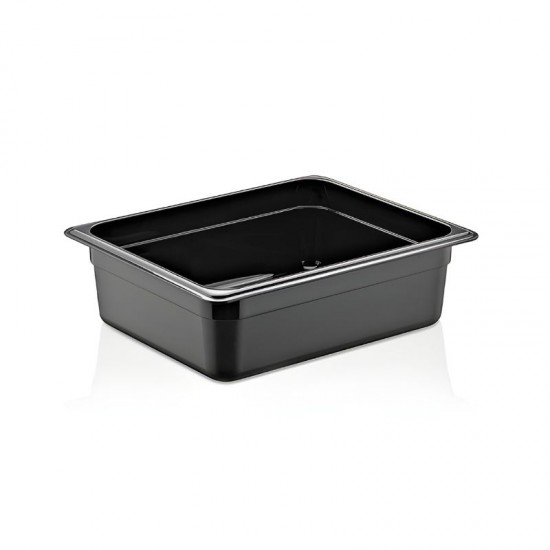 GastroPlast GN 1/2-100 mm Polikarbon Gastronorm Küvet, Siyah