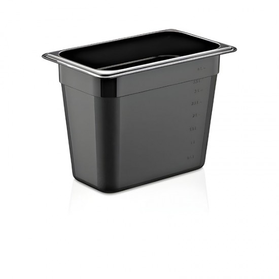 GastroPlast GN 1/3-200 mm Polikarbon Gastronorm Küvet, Siyah