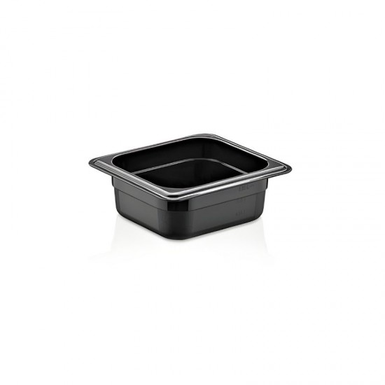 GastroPlast GN 1/6-65 mm Polikarbon Gastronorm Küvet, Siyah
