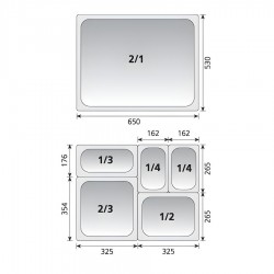 Kayalar Gastronom Küvet Pazlanmaz Çelik 1/3 100